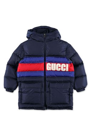 bomber in poliammide blu GUCCI KIDS | 791210XWA104560